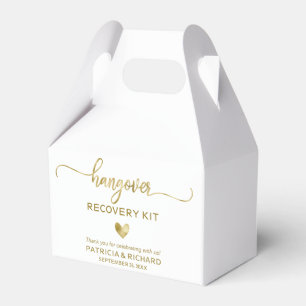 Cute Heart Calligraphy Wedding Hangover Kit Favour Favour Box