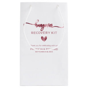 Cute Heart Calligraphy Wedding Hangover Kit Small  Gift Bag