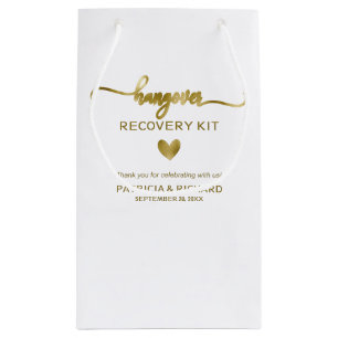 Cute Heart Calligraphy Wedding Hangover Kit Small  Gift Bag
