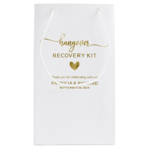 Cute Heart Calligraphy Wedding Hangover Kit Small Small Gift Bag