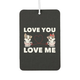 Cute Heart Cat Love Romantic Couple Kitten Gift Car Air Freshener