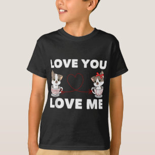 Cute Heart Cat Love Romantic Couple Kitten Gift T-Shirt