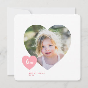 Cute Heart Classroom Photo Squared Valentines Card