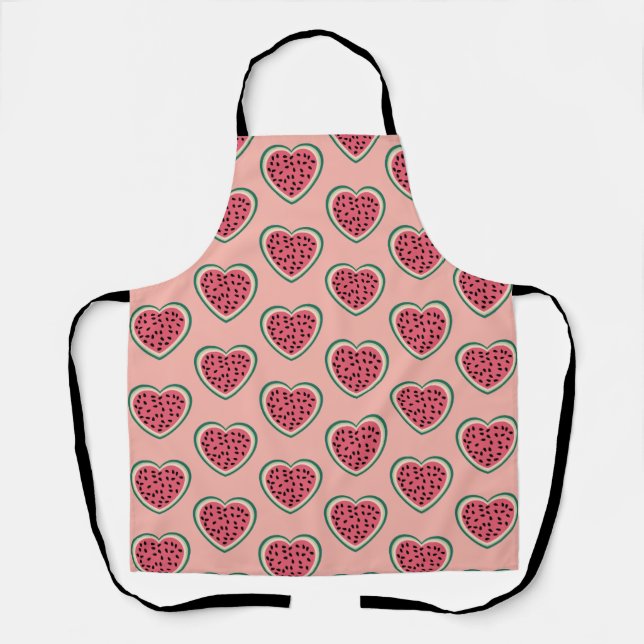 cute heart colourful palestine Watermelons Apron (Front)