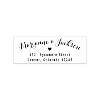 Cute Heart Custom Wedding Return Address Stamp