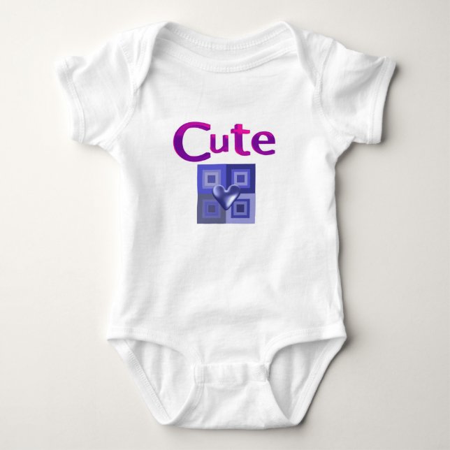 Cute Heart Design Baby Bodysuit (Front)