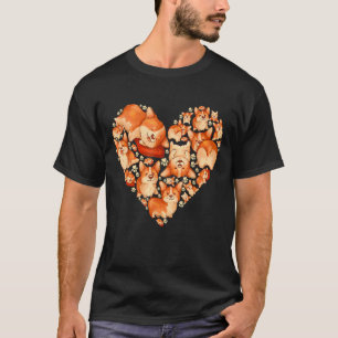 Cute Heart Dog Corgi Funny Valentines Day Pet Love T-Shirt