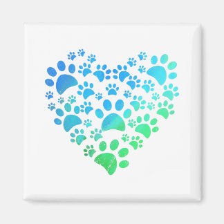 Cute Heart Dog Paws  Funny  For Animal Lovers Magnet