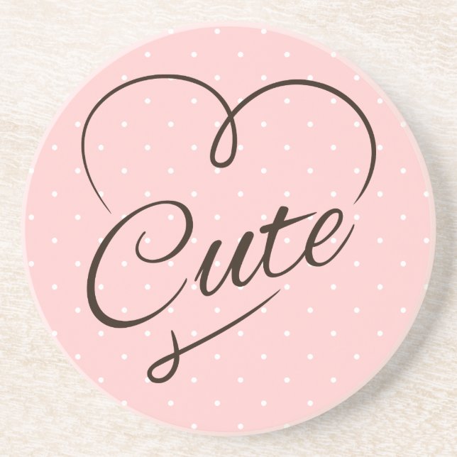 Cute Heart Doodle Coaster (Front)