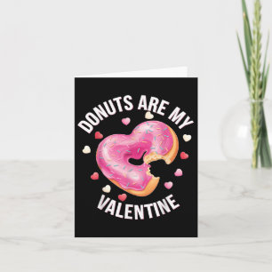 Cute Heart Doughnut With Pink Frosting Valentines  Card