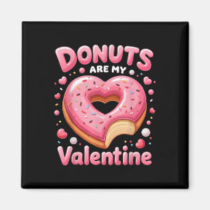 Cute Heart Doughnut With Pink Frosting Valentines Magnet
