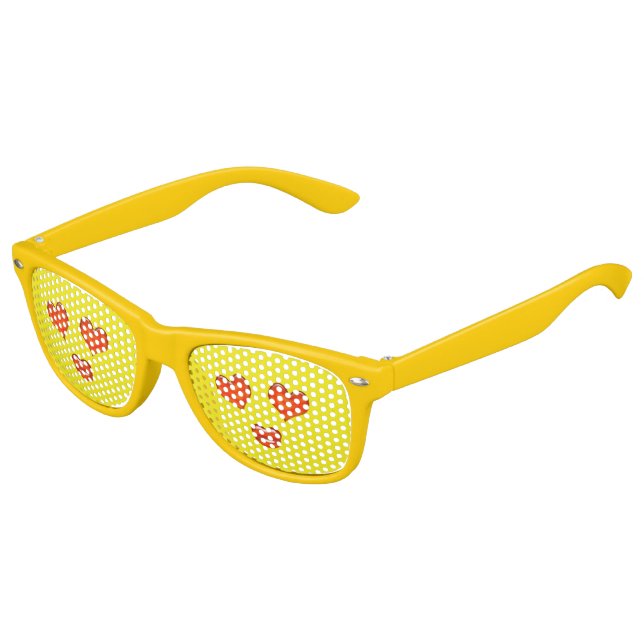 Cute Heart Eyes Love Emoji Yellow Kids Sunglasses (Angled)