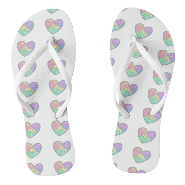 cute heart flip flops (Footbed)