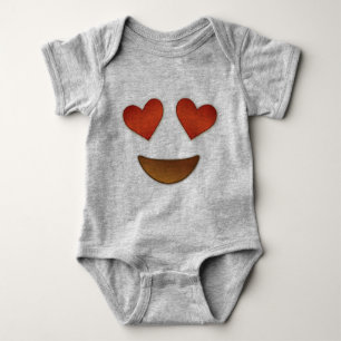 Cute Heart for Eyes emoji Baby Bodysuit