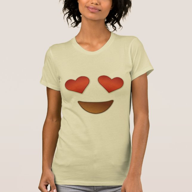 Cute Heart for eyes emoji T-Shirt (Front)