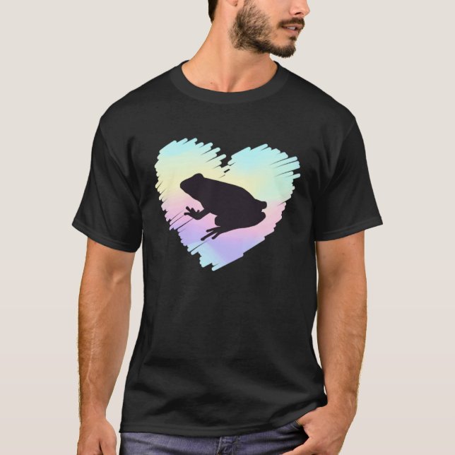 Cute Heart Frog  I Love Frogs Toad Rainbow Hunter  T-Shirt (Front)