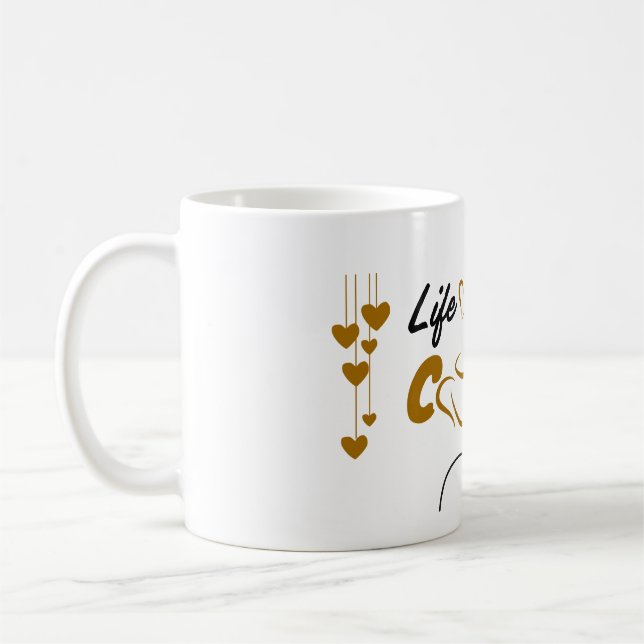 Cute Heart Graphic Coffee Mug | Classic Mug, 11 oz (Left)