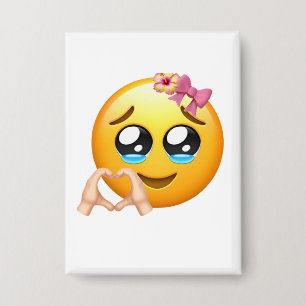 Cute Heart Hands Emoji Pin - Coquette Aesthetic