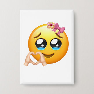 Cute Heart Hands Emoji Pin - Coquette Aesthetic