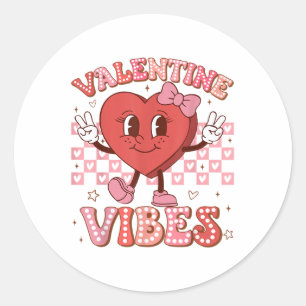 Cute Heart Happy Valentines Day Shirts For Girl Wo Classic Round Sticker