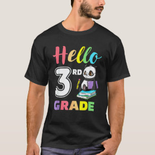 Cute Heart Hello 3rd Grade First Day Back To Schoo T-Shirt