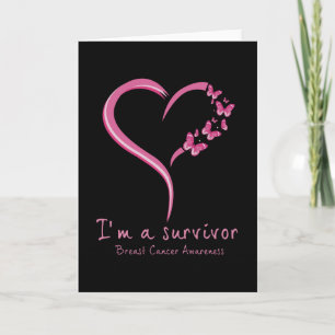 Cute Heart I’m A Survivor Breast Cancer Awareness Card