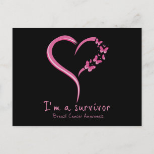 Cute Heart I’m A Survivor Breast Cancer Awareness Postcard
