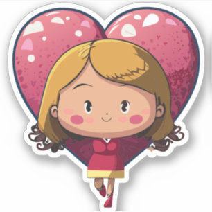 Cute Heart Kids Cartoon Charactor