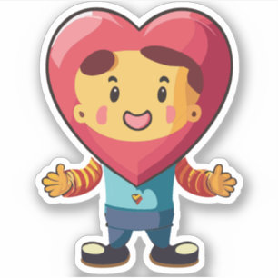 Cute Heart Kids Cartoon Charactor
