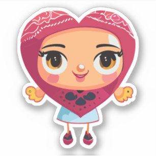 Cute Heart Kids Cartoon Charactor