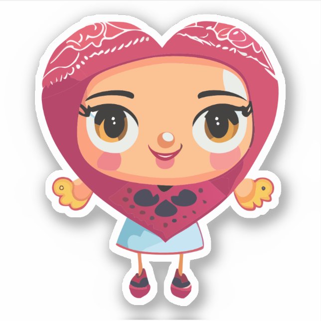 Cute Heart Kids Cartoon Charactor (Front)