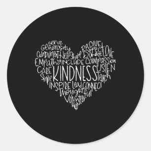 Cute Heart Kindness Graphic  Classic Round Sticker