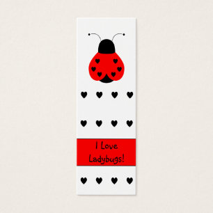 Cute Heart Ladybug Bookmark