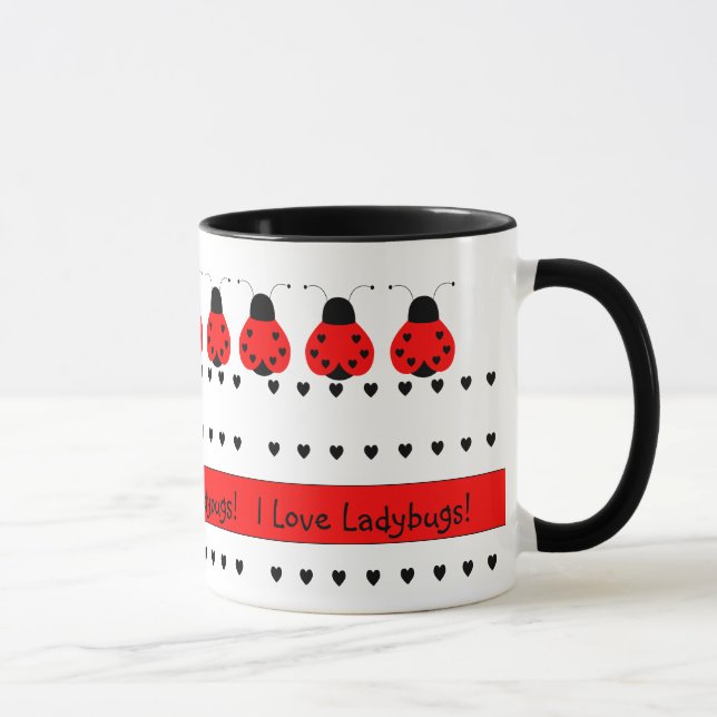 Cute Heart Ladybug Mug (Right)