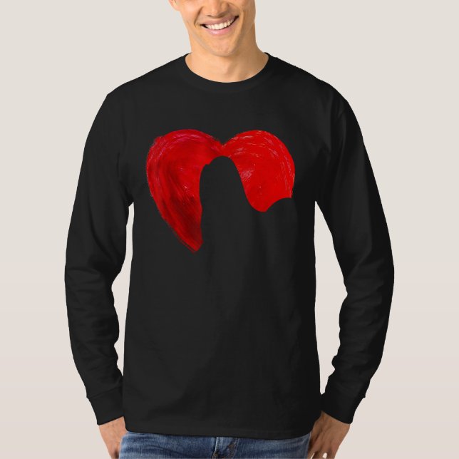 Cute Heart Lhasa Apso Dog Valentines Day Puppy Lov T-Shirt (Front)