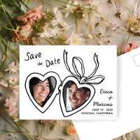 Cute Heart Locket Custom Photos Save the Date 