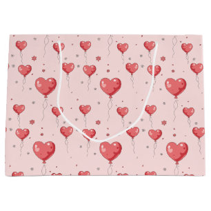 Cute Heart Love Balloons  Large Gift Bag