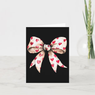 Cute Heart Love Coquette Bow Valentine’s Day Women Card
