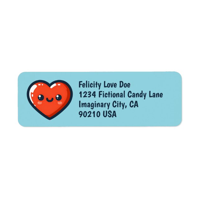 Cute Heart Love Return Labels (Front)