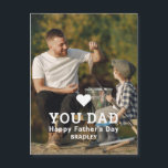 Cute HEART LOVE YOU DAD Photo Father's Day<br><div class="desc">Cute HEART LOVE YOU DAD Photo Father's Day Holiday Magnet Card features your favourite photo with the text "(love heart) you Dad Happy Father's Day" in modern white script with your name below. Personalise by editing the text in the text box provided and adding your own picture. Perfect for Christmas,...</div>