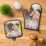 Cute HEART LOVE YOU DAD Photo Father's Day Oven Mitt & Pot Holder Set<br><div class="desc">Cute HEART LOVE YOU DAD Photo Names Father's Day Oven Mitts and Pot Holders features your favourite photo with the text "(love heart) you Dad" in modern white script with your names below. Personalise by editing the text in the text box provided and adding your own picture. Perfect for Christmas,...</div>
