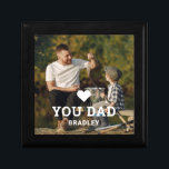 Cute HEART LOVE YOU DAD Photo Names Gift Box<br><div class="desc">Cute HEART LOVE YOU DAD Photo Names Gift Boxes features your favourite photo with the text "(love heart) you Dad" in modern white script with your names below. Personalise by editing the text in the text box provided and adding your own picture. Perfect for Christmas, birthday and Father's Day gifts....</div>