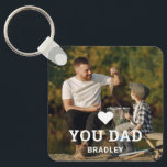 Cute HEART LOVE YOU DAD Photo Names Key Ring<br><div class="desc">Cute HEART LOVE YOU DAD Photo Names Keychain features your favourite photo with the text "(love heart) you Dad" in modern white script with your names below. Personalise by editing the text in the text box provided and adding your own picture. Perfect for Christmas, birthday and Father's Day gifts. Designed...</div>