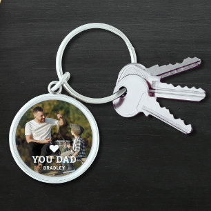 Cute HEART LOVE YOU DAD Photo Names Key Ring