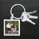 Cute HEART LOVE YOU DAD Photo Names Key Ring<br><div class="desc">Cute HEART LOVE YOU DAD Photo Names Keychain features your favourite photo with the text "(love heart) you Dad" in modern white script with your names below. Personalise by editing the text in the text box provided and adding your own picture. Perfect for Christmas, birthday and Father's Day gifts. Designed...</div>