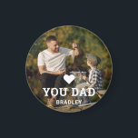Cute HEART LOVE YOU DAD Photo Names Magnet<br><div class="desc">Cute HEART LOVE YOU DAD Photo Names Magnet features your favourite photo with the text "(love heart) you Dad" in modern white script with your names below. Personalise by editing the text in the text box provided and adding your own picture. Perfect for Christmas, birthday and Father's Day gifts. Designed...</div>