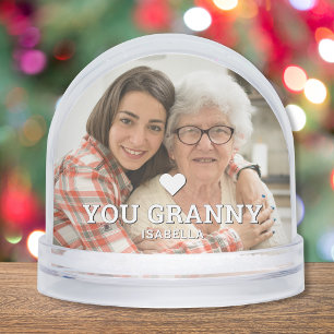 Cute HEART LOVE YOU GRANNY Mother's Day Photo Snowglobe