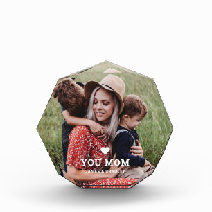 Cute HEART LOVE YOU MOM Mother's Day Photo Block