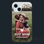 Cute HEART LOVE YOU MOM Mother's Day Photo iPhone 15 Case<br><div class="desc">Cute Heart Love You Mum Mother's Day Photo iPhone 15 Cases features your favourite photo with the text "(love heart) you Mum" in modern white script with your names below. Perfect for Mum for birthday,  Christmas,  Mother's Day and holidays. Designed by ©2022 Evco Studio www.zazzle.com/store/evcostudio</div>