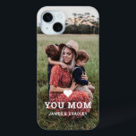 Cute HEART LOVE YOU MOM Mother's Day Photo iPhone 15 Mini Case<br><div class="desc">Cute Heart Love You Mum Mother's Day Photo iPhone 15 Plus Phone Cases features your favourite photo with the text "(love heart) you Mum" in modern white script with your names below. Perfect for Mum for birthday,  Christmas,  Mother's Day and holidays. Designed by ©2022 Evco Studio www.zazzle.com/store/evcostudio</div>